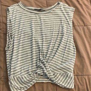 daisy may grey and white crop tank top